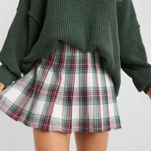 Aerie plaid pleated mini skirt size M